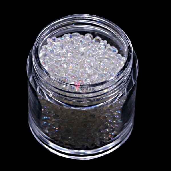 Perlute din sticla pentru unghii 1 - 4mm PR07 de 15gr Albe